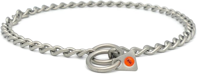 Herm Sprenger - Matt Stainless Steel Scratch Resistant Dog Training Collar - Round Links Slip Chain - Small Medium Large Dogs - Professional Training Collar - Made in Germany (22 inches (55 cm))