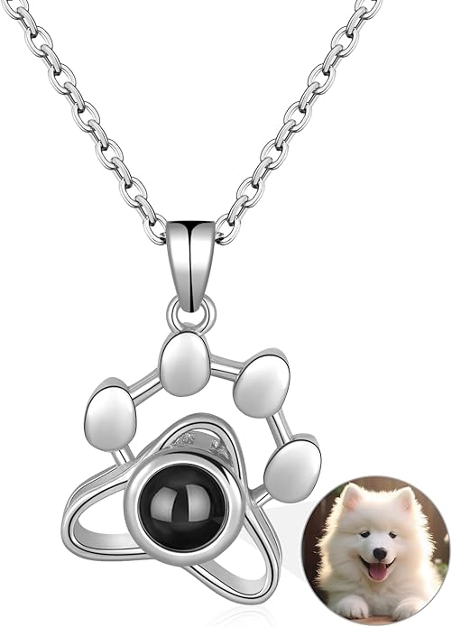 Personalized Projection Necklace with Custom Photo Pendant - Best Gift for Mom, Wife, Girlfriend, or Memorial - Mother's Day, Valentine's Day, Birthday Jewelry Gift