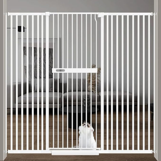 71" Extra Tall 29.92-61.42" Wide Cat Pet Gate for Doorways Indoor Proof，Dog Puppy Safety Baby Gate for Cat Pet, Pressure Mounted No Drill Walk Through Black Metal