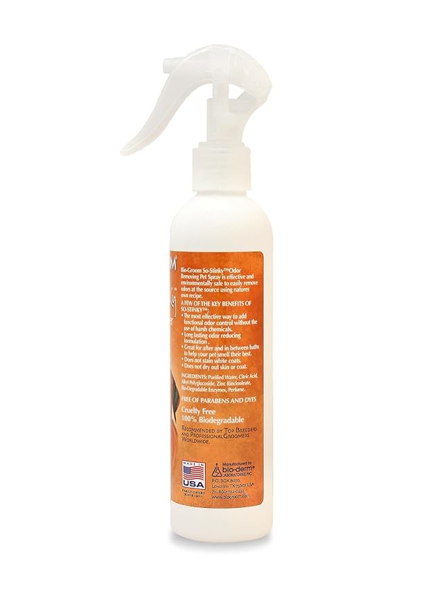 Bio-groom So-Stinky Scented Odor Remover Pet Spray - Dog Bathing Supplies, Cat & Dog Grooming Supplies, Cruelty-Free, Made in USA - 8 Fl Oz 1-Pack