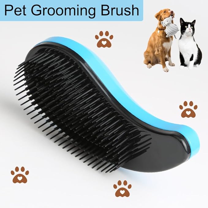 Puppy Brush, Soft Dog Brush for Grooming, Puppy Hair Remover Brush Comb, Grooming Tool for Poodles, Teddy, Yorkies, Maltese, Shih Tzu, Chihuahua, Blue