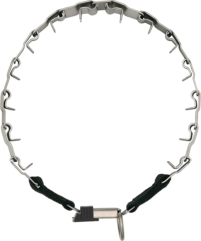 Herm Sprenger NeckTech Sport Matt Stainless Steel Dog Prong Collar with ClicLock Buckle and D-Ring No-Pull Pinch Collar for Small Medium Large Dogs Made in Germany (24in (60cm))
