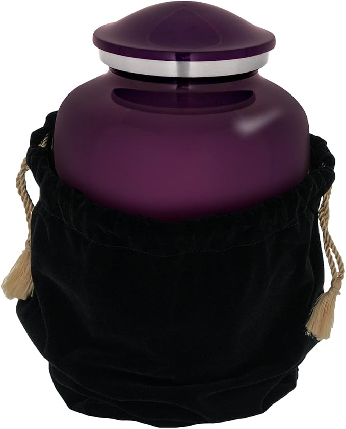 Homage Large Custom Photo Pet Cremation Urn for Pet Ashes - Vase Style Pet Urn - 200 Cubic Inch Capacity -Personalization Included (Amethyst)