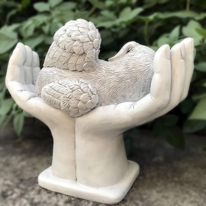 Personalized Dog Pet Grave Markers Memorial Angel Statue Stone with in God's Hands, Dog Pet Headstone Garden Stone，in Loving Memory of A Pet Lost Gift, 7 Inch(H)