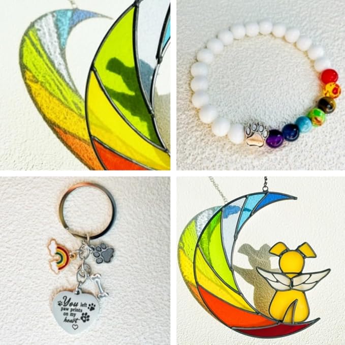 Stained Glass Dog Memorial Gifts for Loss of Dog, Rainbow Bridge Dog Memorial Gifts for Dogs, Pet Memorial Loss Sympathy Gift, Loss of Dog Sympahty Gift, Dog Bereavement Gift, Dog Passing Away Gift