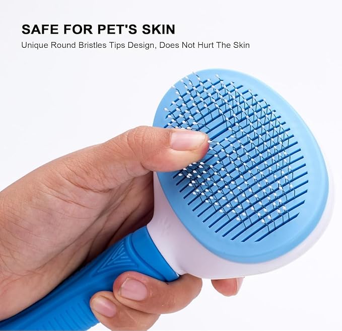 Self Cleaning Slicker Brush, Dog Cat Bunny - Easy to Remove Loose Undercoat, Pet Massaging Tool Suitable for Pets with Long or Short Hair