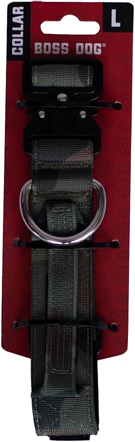 Boss Dog Tactical Collar, Green Camo, Large
