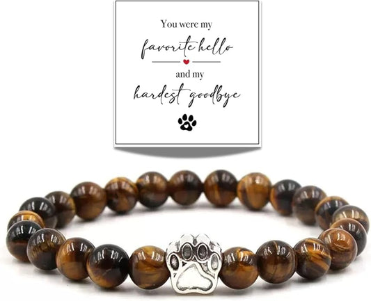 LINGYUAN Pet Memorial Gifts for Dogs Cats, Pet Memorial Bracelet, Remembrance Pet Loss Sympathy Gift for Cat Dog Lovers, Bereavement Gifts for Loss of Pet