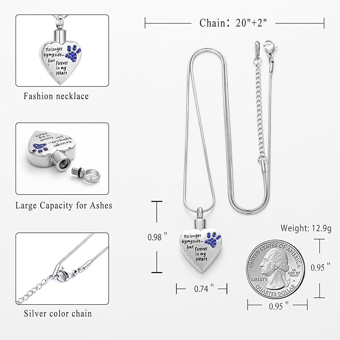 memorial jewelry Your Wings were Ready, But My Heart was Not Stainless Steel Carved Locket Cremation Urn Necklace for Pet Dog Cats