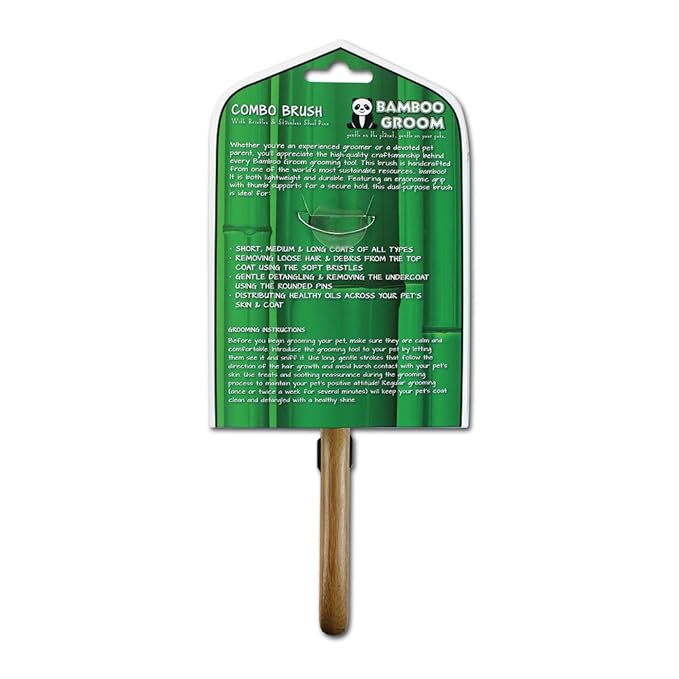 Alcott Bamboo Groom Oval Brush for Pets