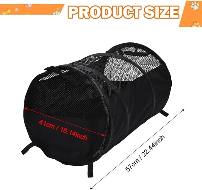 Puppy Dog Crate for Car Travel, Car Seat Portable Kennel for Small Dogs Cat, 23 Inchs Small Pet Crate, Foldable Pet Cage Carrier, Lightweight Sturdy Oxford Breathable Mesh Easy Install (Black)