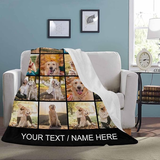 Artsadd Pet Memorial Gifts for Dogs Cats-Personalized Blanket with Photos and Text-in Loving Memory Gifts for Loved Ones Lost-Custom Remembrance Gifts Blankets for Pets Lover