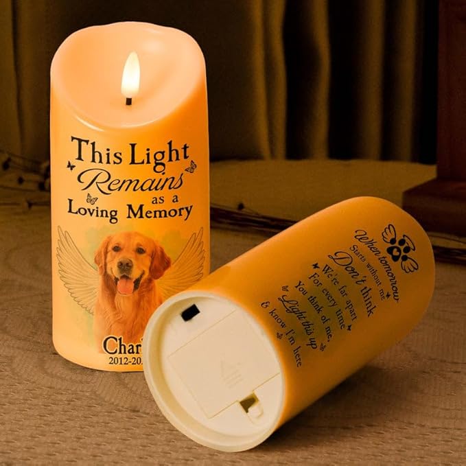 Custom Pet Photo This Light Remains Loving Memorial Dog Cat Memorial Led Candle Gifts Every Time Miss Me Light This Up Candle Gift for Loss of Dog Cat Mom Dad