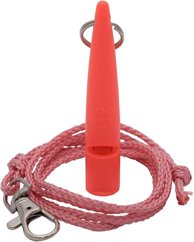 ACME 211.5 Professional Dog Training Whistle with Lanyard. BPA-Free Plastic. 90 dBA. Standardized 5400Hz Frequency for Larger Breeds. Weatherproof. Made in The UK (Coral Red)