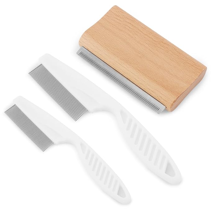 3pcs/pack Dog Brush for Shedding, Cat Brushes/Dog Brush Pet Hair Removal Tool with 2 Dematting Combs for Dogs, Cats, Horses, Painlessly Remove Grooming Supplies for Short & Long Hair, Fur & Dirt