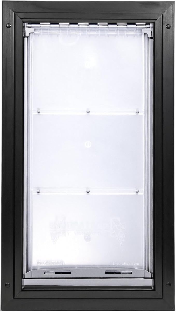 Endura Flap Single Flap Pet Door for Door Installations | Stylish for Interior & Exterior Doors | Durable Aluminum Frame & Weatherproof Dual-Layer Flap | Black, XXL, Single Flap