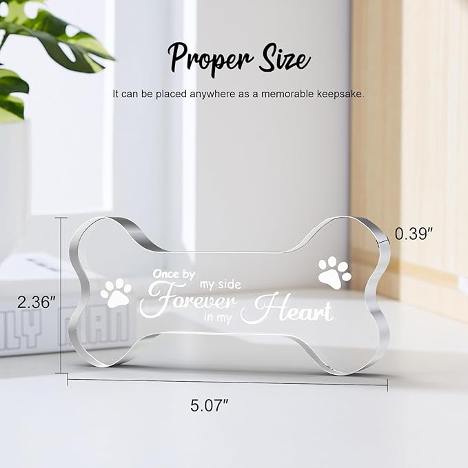 Crystal Glass Dog Memorial Gifts for Loss of Dog, Pet Memorial Gift for Dogs, Loss of Dog Sympathy Gift for Dog Owner, Pet Bereavement Gifts Ideas, Personalized Dog Memory Keepsake for Dog Death