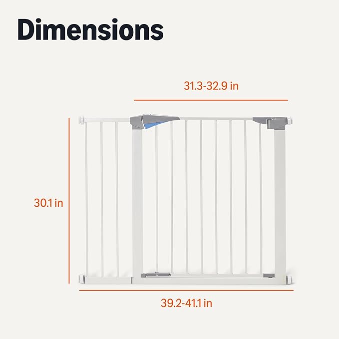 Amazon Basics Adjustable Wide Walk Through Metal Pet Gate for Doorways, Hallways, Stairs, 30 Inches Tall