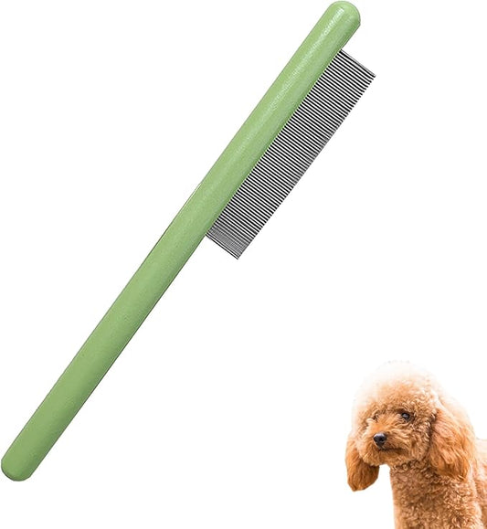 Wooden Small Dog Grooming Brush - Perfect for Shih Tzus, Yorkies, and Maltipoos - Ideal Puppy Hair Brushes for Maltese and Small Breeds (Green)