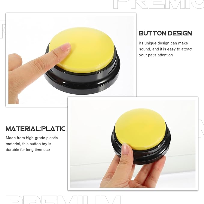TOYANDONA Interactive Talking Dog Button Sound Box Household Recording Pet Buzzer for Training Communication 3.34X3.34X1.57 Inch