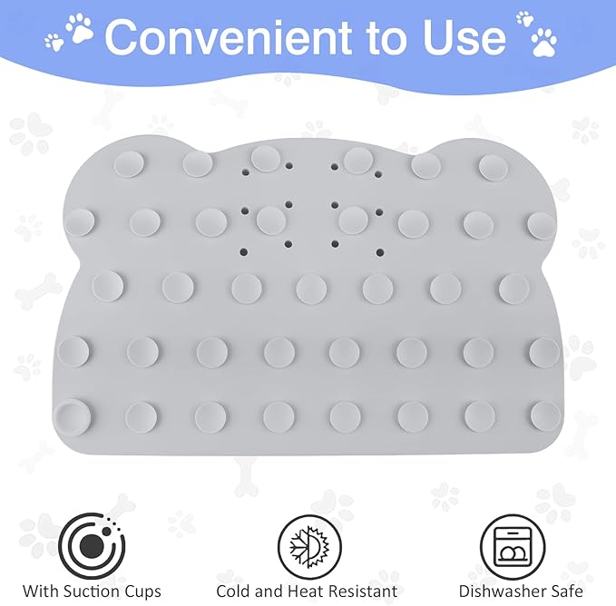Dog Slow Feeder Bowl, 15 * 9.7inchs Unsinkable Slow Feeder Dog Bowls, Food Safe Silicone Slow Feed Dog Bowl, Fun Design Easy Clean Slow Feeder for Small Breed & Large Breed Dogs