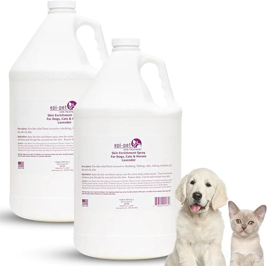 Epi-Pet Veterinary Formulated Dog Hot Spot and Dog Itch Spray, Pet Skin Treatment Spray for Allergies, Deshedding and Redness, Use it as Skin and Coat Conditioner, 1 Gallon (Pack of 2), Lavender