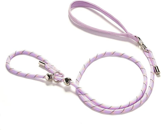 Slip Lead Dog Leash 5 Ft No Pull Reflective Nylon Dog Rope Training Leash with Padded Handle for Puppy Small Medium Dogs(Purple)