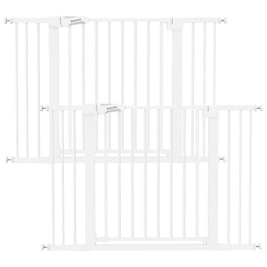 Babelio Baby Gate, 29-48 Inch Auto Close Pet Gate PressGuard P7, Easy Install Pressure-Mounted Safety Gate, Extra Wide Pet Gate for Stairs and Doorways, 2 Pack White