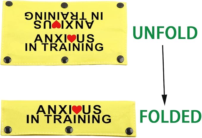 JXGZSO in Training Nervous Anxious Dog Leash Sleeve Dot Not Pet Working Dog Leash Sleeve Service Dog Leash Wrap (Anxious in Train DLS)