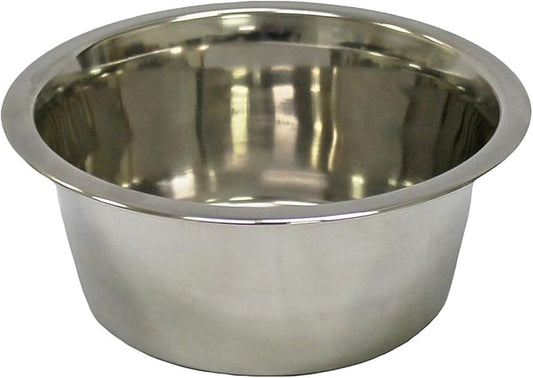 Fuzzy Puppy Standard Feeding Bowl for Every Pet Size, Fits into Raised Feeders, Metallic Silver, Stainless Steel, 2-Quart (STFD-2Q)