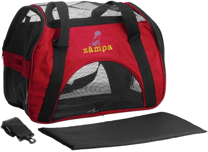 ZAMPA Soft Side Pet Travel Carrier TSA Approved, Under Seat Compatibility, airline approved for Large Cats, Medium Puppys, Small Dogs, 2 Openings, W/Shoulder Strap.