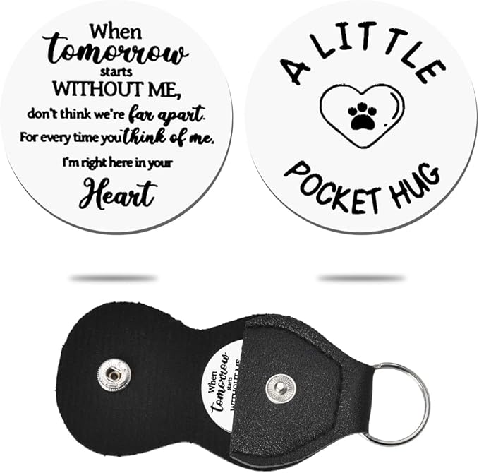 Pet Memorial Pocket Hug Token for Loss of Dog Cat - Remembrance Sympathy Gift for Pet Lover Owner - Bereavement Keychain for Friend Mom Dad