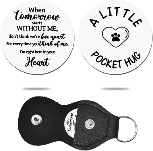 Pet Memorial Pocket Hug Token for Loss of Dog Cat - Remembrance Sympathy Gift for Pet Lover Owner - Bereavement Keychain for Friend Mom Dad