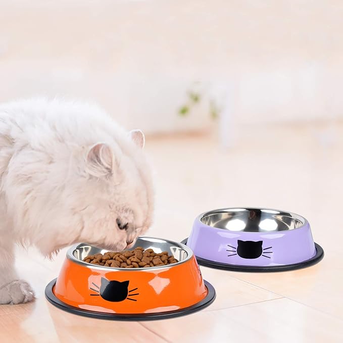 Legendog Pet Bowl Stainless Steel Non-Skid Rubber Base Dog Bowl Cat Bowl GR OR PP