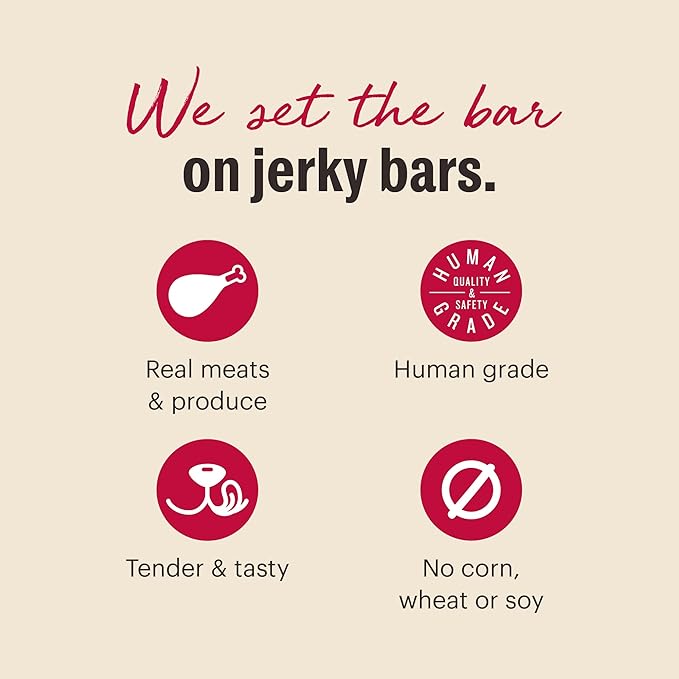 The Honest Kitchen Human Grade Dog Treats Jerky Harvest Mini Bars: Chicken Recipe With Apples & Blueberries, 4 oz Bag