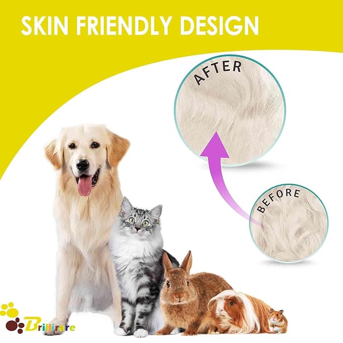 4 Pack Dog Grooming Comb, Pet Flea Lice Combs, Stainless Steel Cat Combs with Rounded Teeth, Double Sided Professional Pet Tear Stain Remover, Dematting Tool for Small, Medium & Large Pets