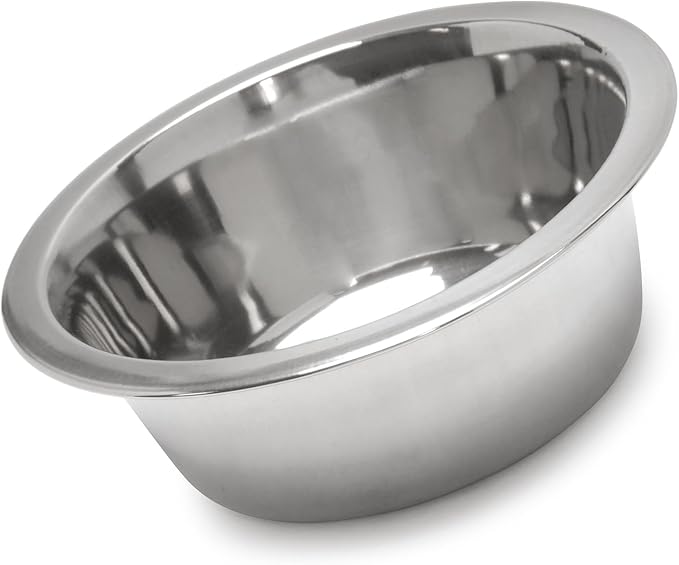 INDIPETS Standard Feeding Dish: Pet Water and Food Bowl | 5 Quart, Stainless Steel (PN: 800012)
