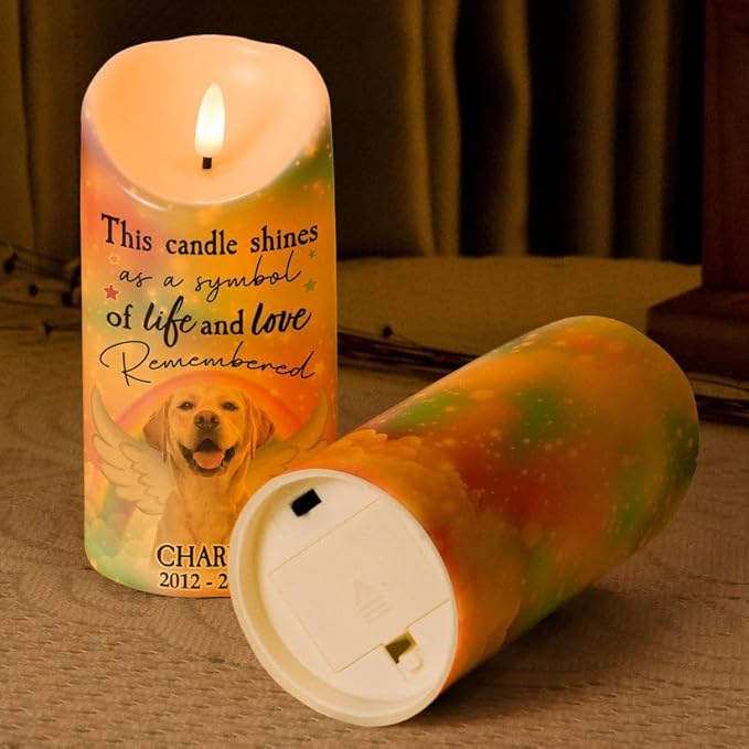 Custom Pet Photo Led Candle Decor Gift for Dog Mom Dog Dad Cat Mom Cat Dad Christmas Remembrance Memorial Sympathy Gifts