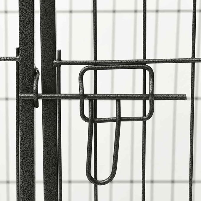vidaXL Dog Playpen Black Powder-Coated Steel 36.0x23.2x24.0 in Foldable