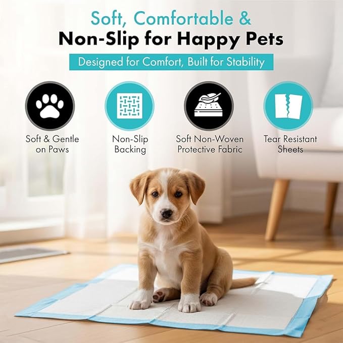 TBM Puppy Pads 23.6" x 23.6" - Super Absorbent Pee Pads for Dogs - Premium Leak-Proof - Pets Potty Training Essentials - Disposable Quick- Dry Pads for Puppies | Cats | Rabbits (Pack of 300)