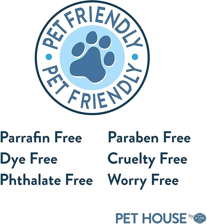 One Fur All Pet House Value Pack – Plant-Based Soy, Clean Burning, Long-Lasting Pet Odor Candle for Home – Sunwashed Cotton