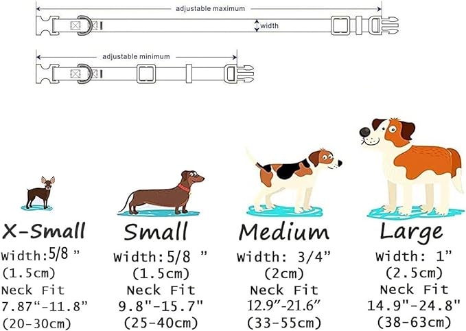 Dog Collar with Bohemia Floral Tribal Geometric Patterns - Soft Ethnic Style Collar Adjustable for Small Medium Large Dogs(Bee,S)
