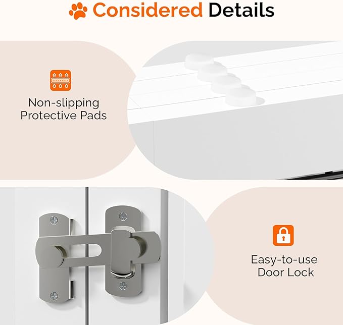 VINGLI Freestanding Dog Gate with Door, Pet Gate with Walk Through Door, Foldable Pet Safety Fence for Stairs Doorways Fireplace (30" H - 6 Panels)