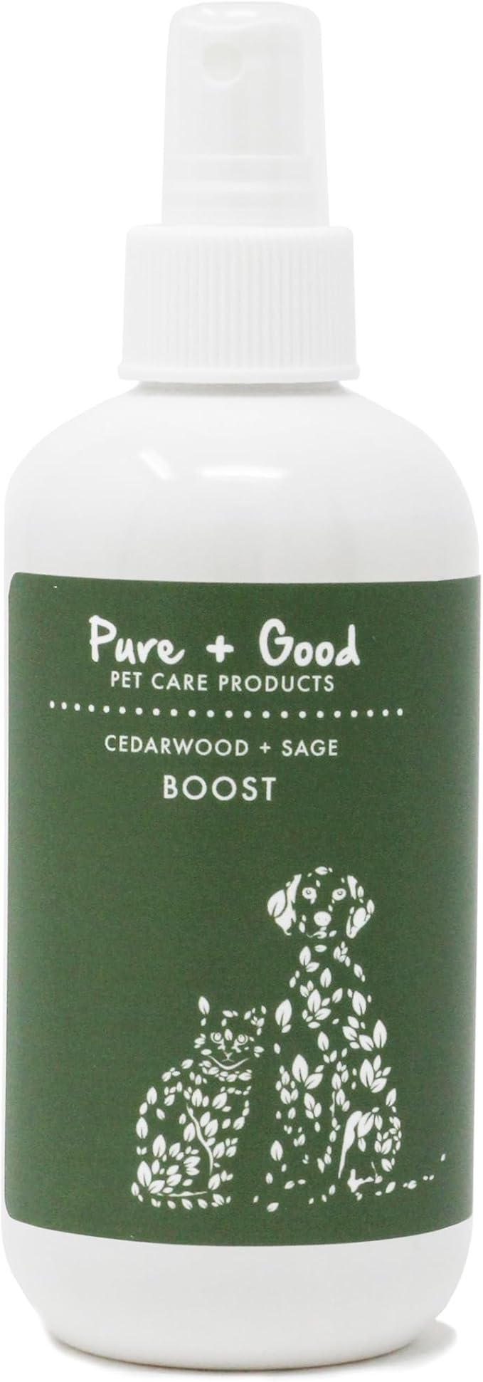 Refreshing Boost 8 oz - Nourishes Skin and Smoothes Coat, Deodorizing, Conditioning - Plant Based Fragrance Oils (Cedarwood + Sage)