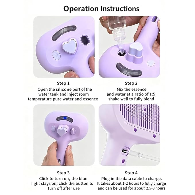 2025 Dog Steam Brush, 4-in-1 Universe Dog Brush with Spray and UV Disinfection, Effortlessly Removes Loose Fur, Dirt while Massage Pet (Green+leave-in solution)