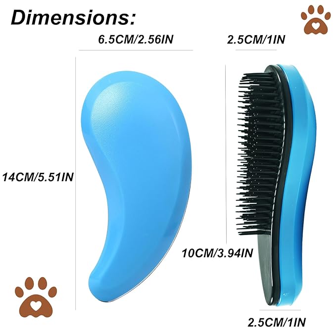 Puppy Brush, Soft Dog Brush for Grooming, Puppy Hair Remover Brush Comb, Grooming Tool for Poodles, Teddy, Yorkies, Maltese, Shih Tzu, Chihuahua, Blue