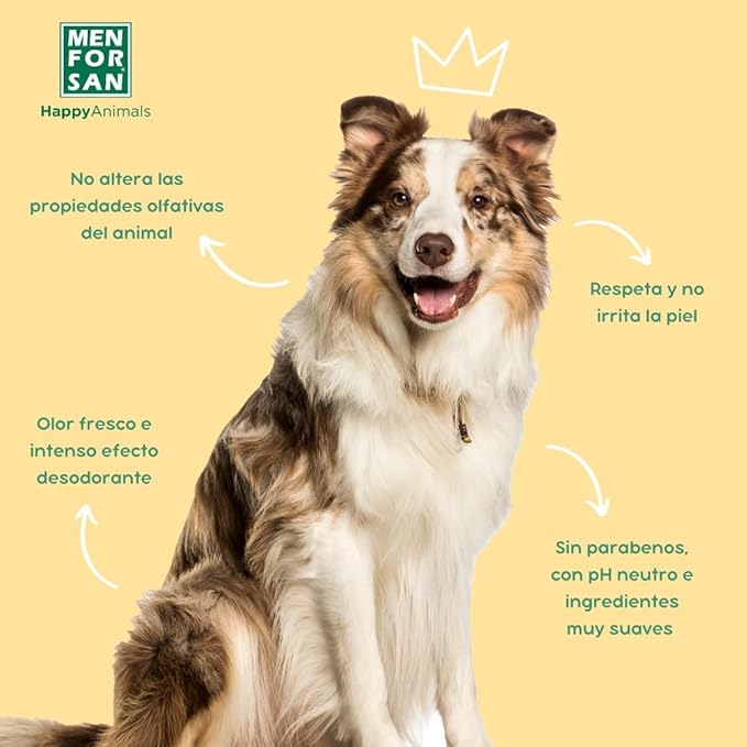 MENFORSAN Cologne water for dogs | Tropical | Intense and refreshing aroma | Deodorant effect | With very mild ingredients that DO NOT irritate the skin | With Neutral Ph | 125ml