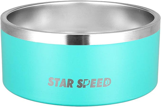 100oz Stainless Steel Dog Bowl. Dog Food Water Bowls with Non-Slip Rubber Bottom, Double Wall Dog Bowl for Small Medium Large Dogs, Dishwasher Safe,Light Green
