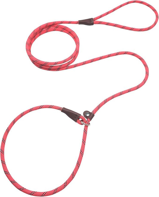 7ft Slip Lead Dog Leash for Small Dogs, No Pull Puppy Training Lead, Lightweight Sturdy Pet Slip Rope Leash, Pink