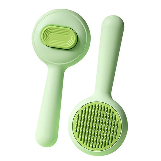 Premium Universal Pet Grooming Brush with Stainless Steel Pins Ideal for All Breeds Long Short Haired Cat or Dog,Ergonomic All-in-One Reduces Tanglesand PromotesHealthy Coat with Gentle (Green)